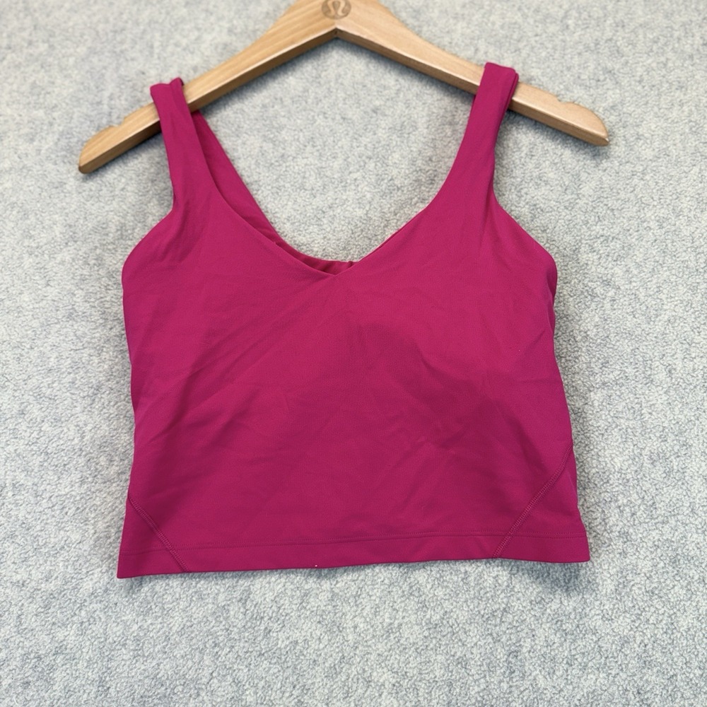 Lululemon Align Waist-Length Tank Top Women's Size 4 Magenta Purple Built-In Bra